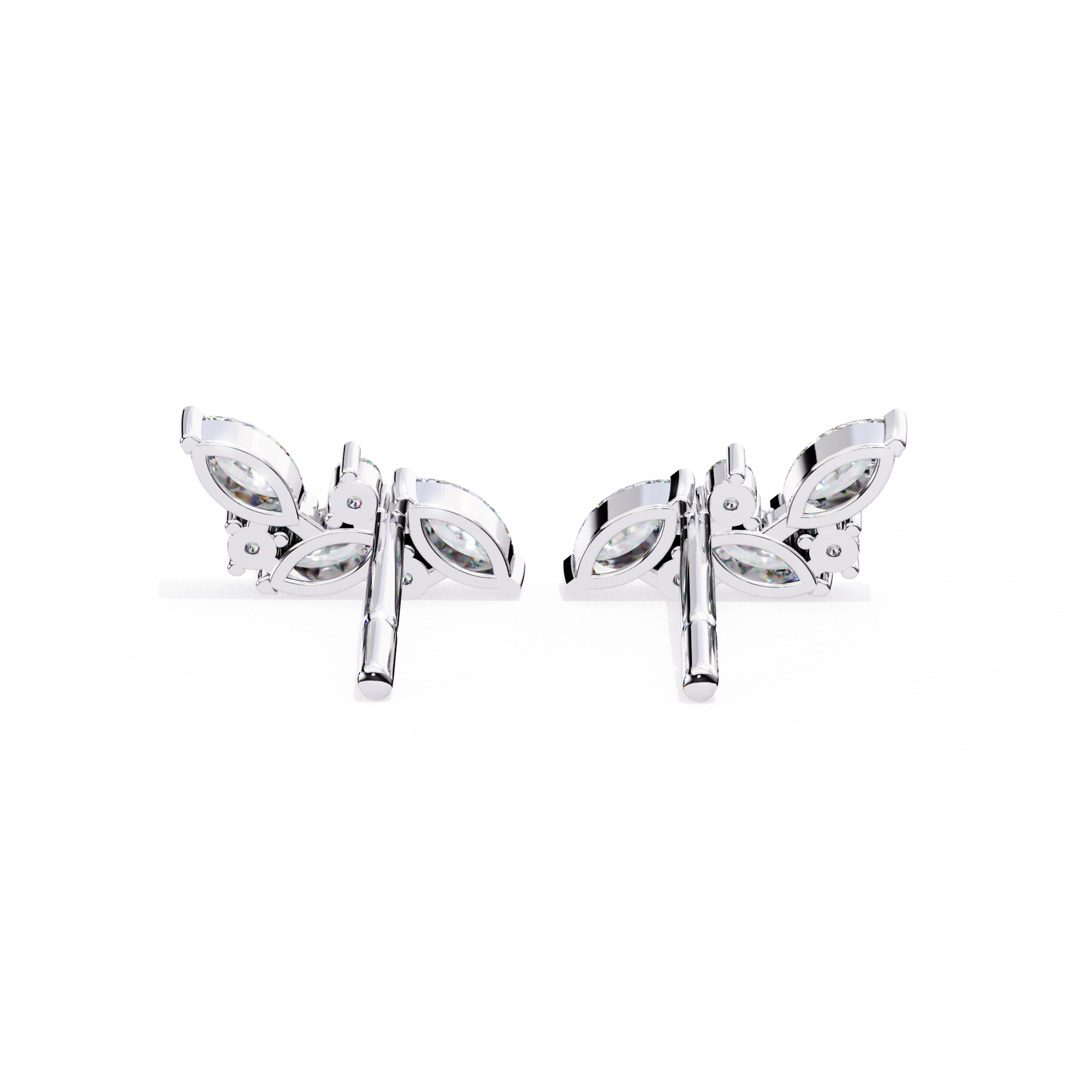 Solitairekart 0.35ct Dewdrop Cluster Natural Diamond Stud Earrings-HI Color, VS-SI Clarity